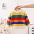 Rainbow Sweater Kids Knitted Shirt Long Sleeve Top Pullover
